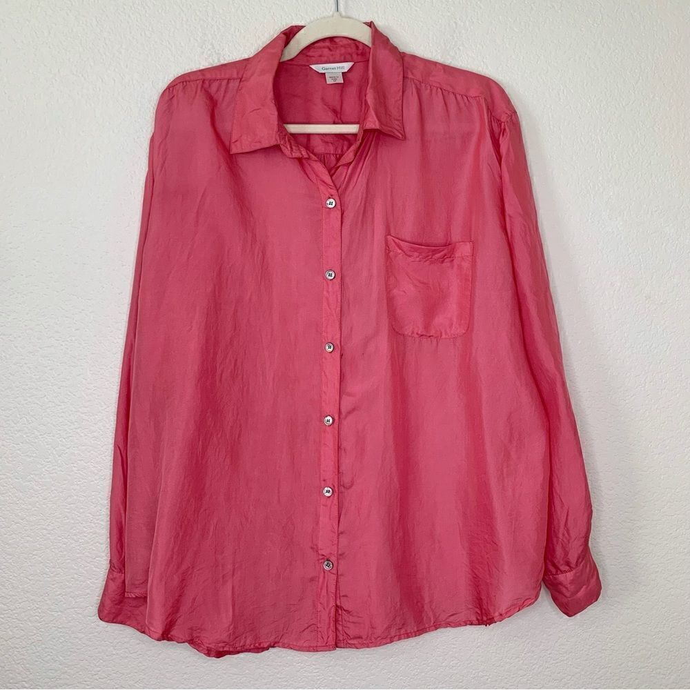 Garnet Hill 100% Silk Women’s Button Down Shirt